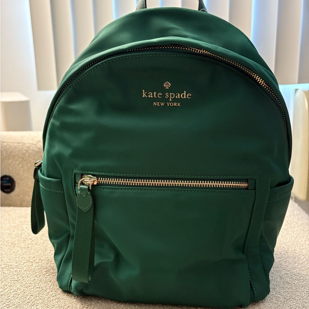 Kate Spade Chelsea Medium Nylon Backpack in Deep Jade
